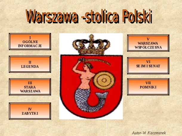Warszawa - stolica Polski - Slide pierwszy