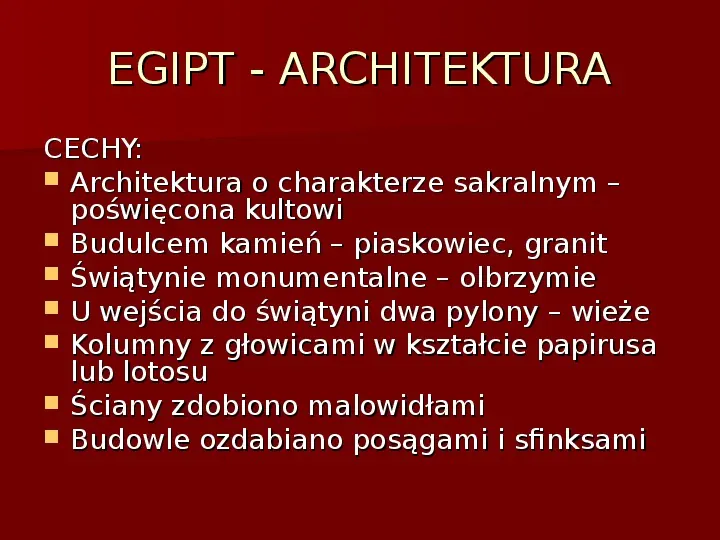 Architektura i sztuka starożytnego Egiptu i Mezopotamii - Slide 5
