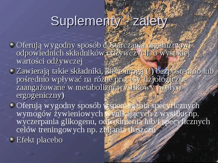 Odżywianie i suplementacja w sporcie wspinaczkowym - Slide 16