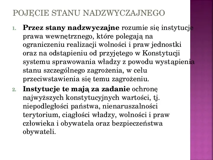 Stany nadzwyczajne w Polsce - Slide 11
