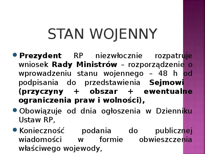 Stany nadzwyczajne w Polsce - Slide 17