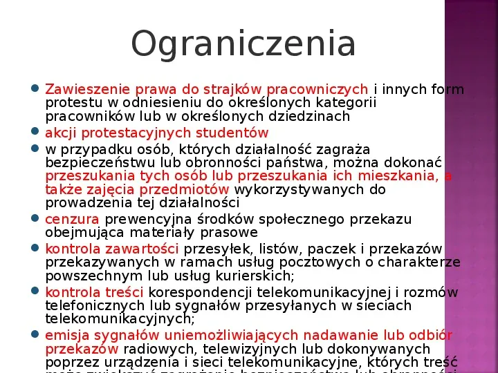 Stany nadzwyczajne w Polsce - Slide 31