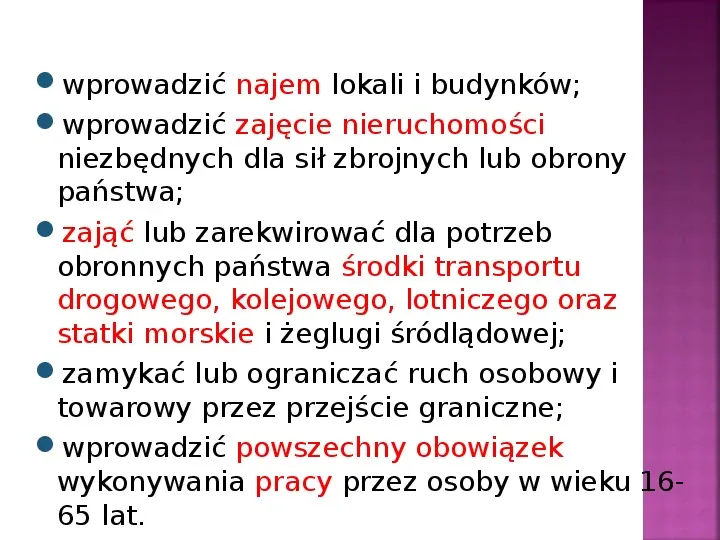 Stany nadzwyczajne w Polsce - Slide 38