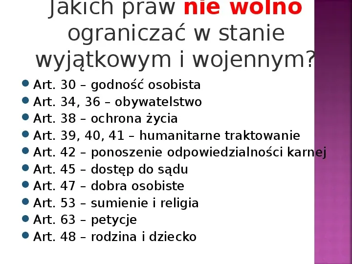 Stany nadzwyczajne w Polsce - Slide 40