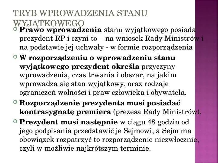 Stany nadzwyczajne w Polsce - Slide 48