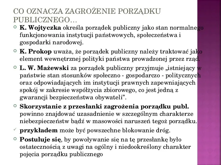 Stany nadzwyczajne w Polsce - Slide 50