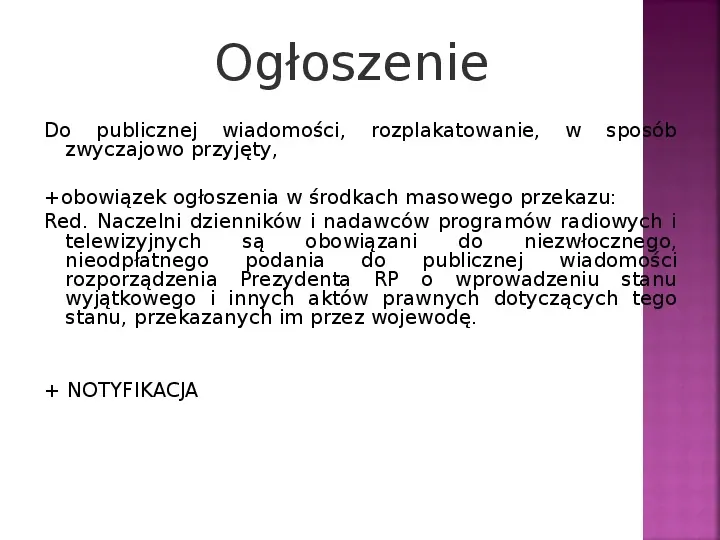 Stany nadzwyczajne w Polsce - Slide 52
