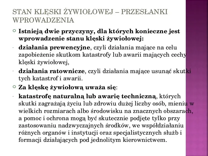 Stany nadzwyczajne w Polsce - Slide 61