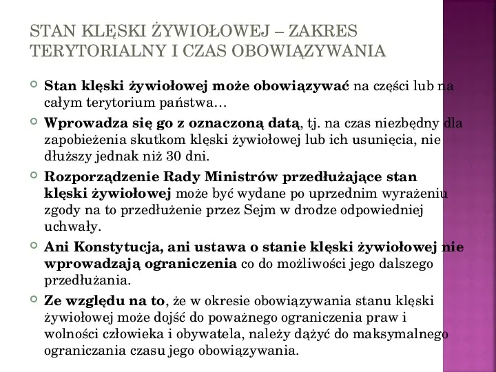 Stany nadzwyczajne w Polsce - Slide 62