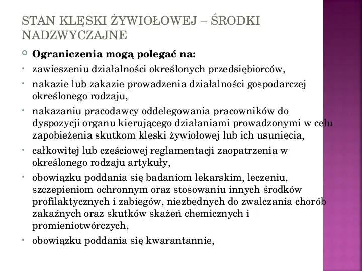 Stany nadzwyczajne w Polsce - Slide 64