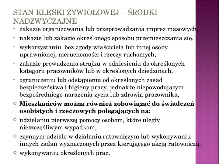 Stany nadzwyczajne w Polsce - Slide 66