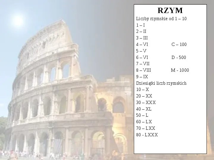 Prezentacja Rzymski System Zapisywania Liczb Świat Prezentacji