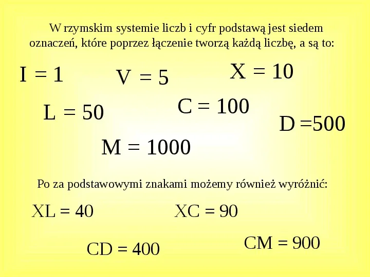 Rzymski system zapisywania liczb - Slide 7