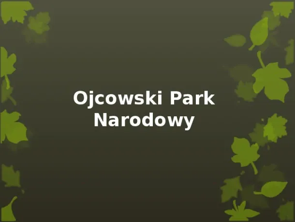 Ojcowski Park Narodowy - Slide pierwszy