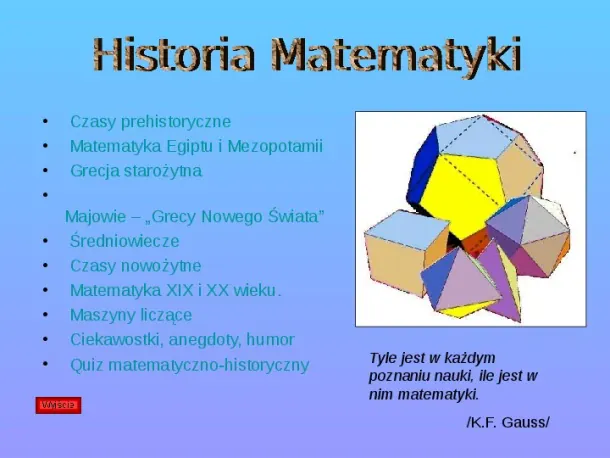 Historia matematyki - Slide pierwszy