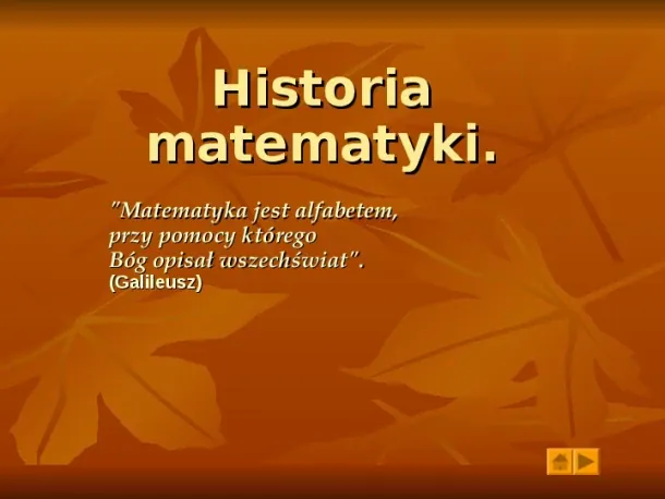 Historia matematyki - Slide pierwszy