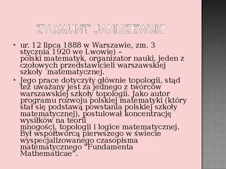 Sławni Polscy matematycy - Slide 9