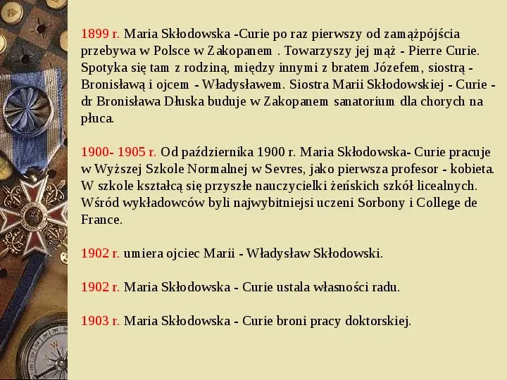 Maria Skłodowska - Curie - Slide 26