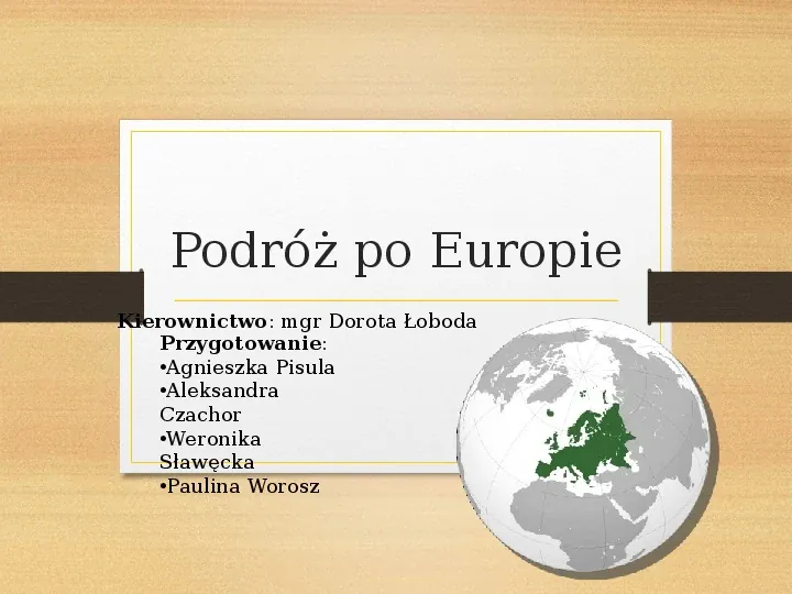 Podróż po Europie - Slide 1