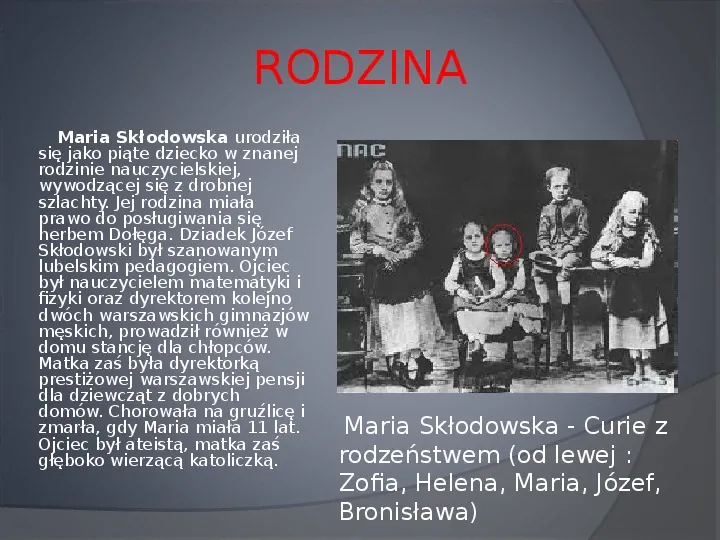 Maria Salomea Skłodowska-Curie - Slide 6