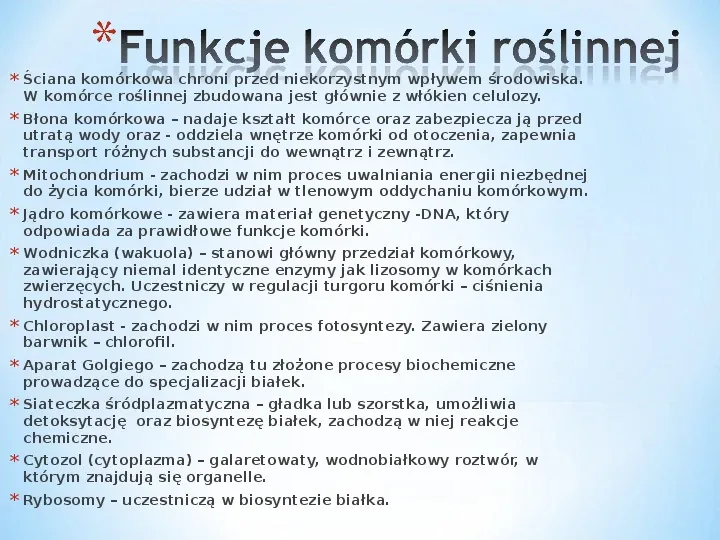 Komórka - podtawowy element życia - Slide 25