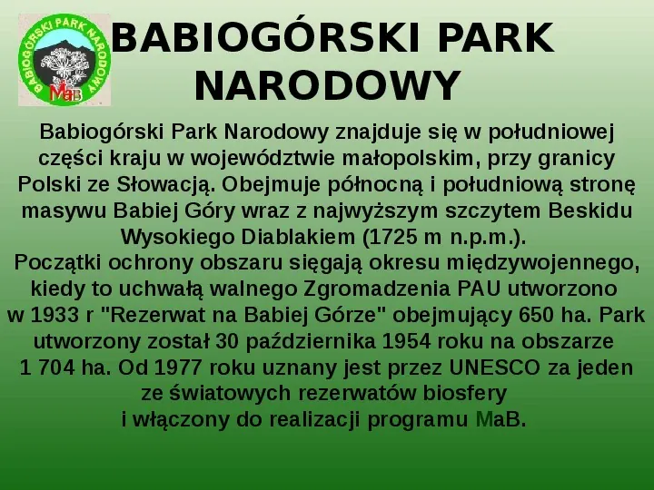 Parki narodowe w Polsce - Slide 14