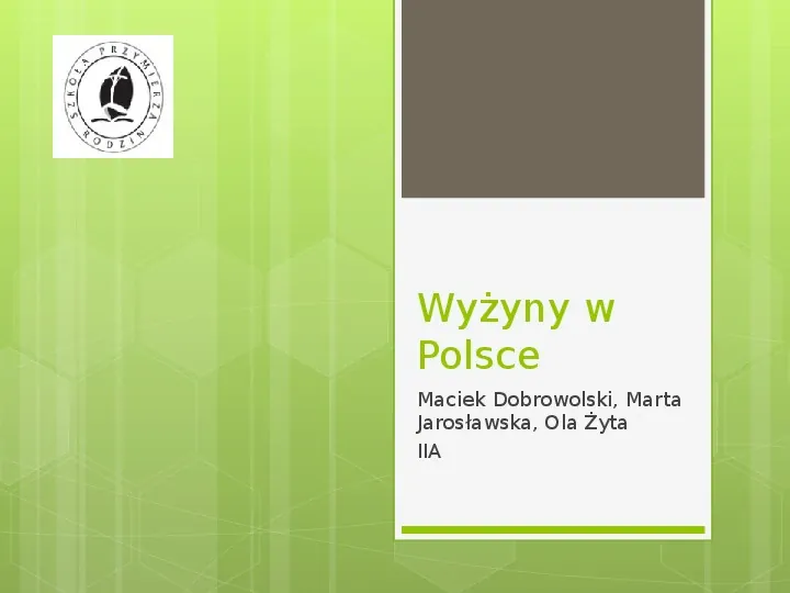 Wyżyny w Polsce - Slide 1