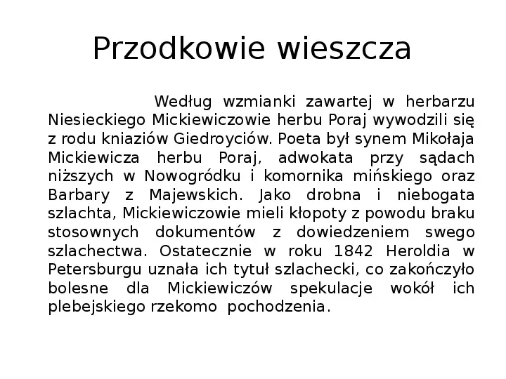 Biografia Adama Mickiewicza - Slide 2