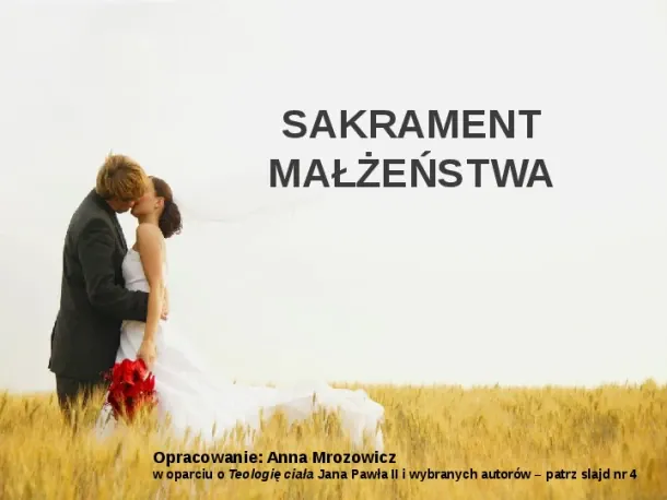 Sakrament małżeństwa - Slide pierwszy