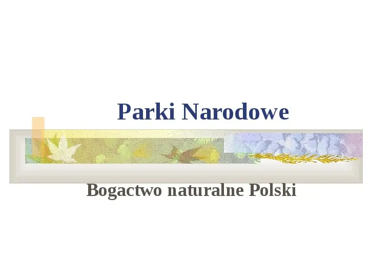 Parki Narodowe Bogactwo naturalne Polski - Slide 1