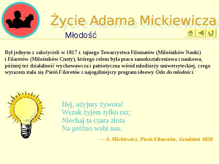 Życie i twórczość Adama Mickiewicza - Slide 4