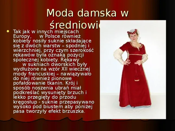 Moda damska w średniowieczu - Slide pierwszy