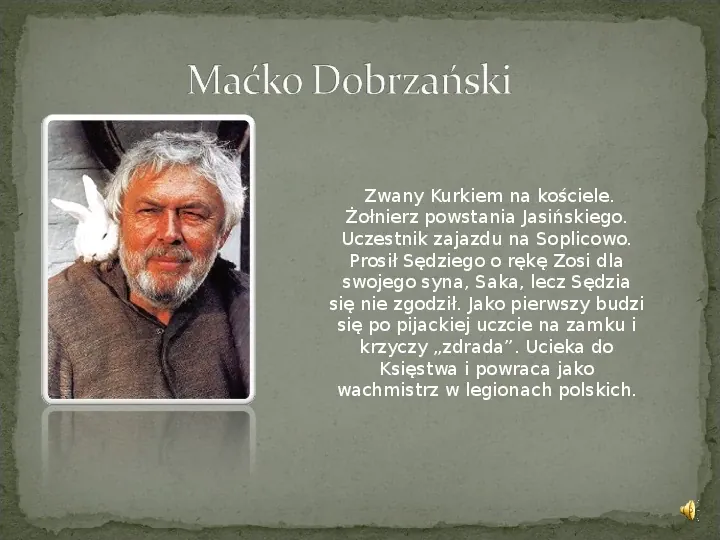 „Pan Tadeusz” - prezentacja bohaterów - Slide 7
