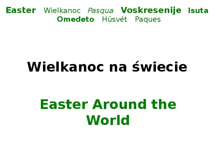 Wielkanoc na świecie - Slide 1
