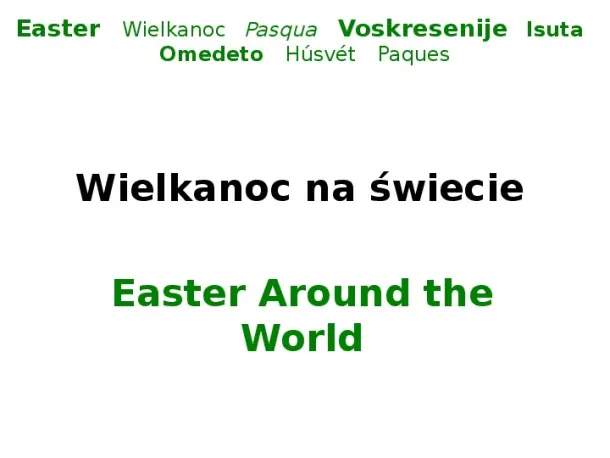Wielkanoc na świecie - Slide pierwszy