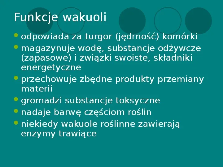 Wakuola - jej budowa i funkcje - Slide 21
