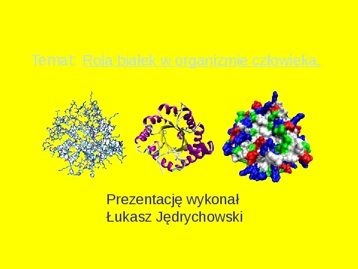 Rola białek w organizmie człowieka - Slide 1