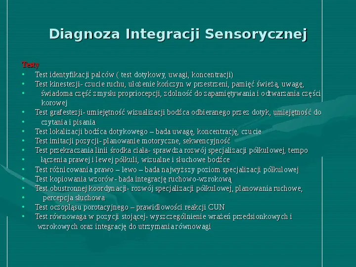 Integracja sensoryczna - Slide 28