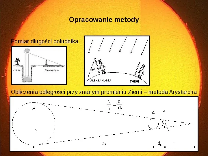 Fizyka starożytna: dwie metody pomiaru odległości Słońca od Ziemi - Slide 12