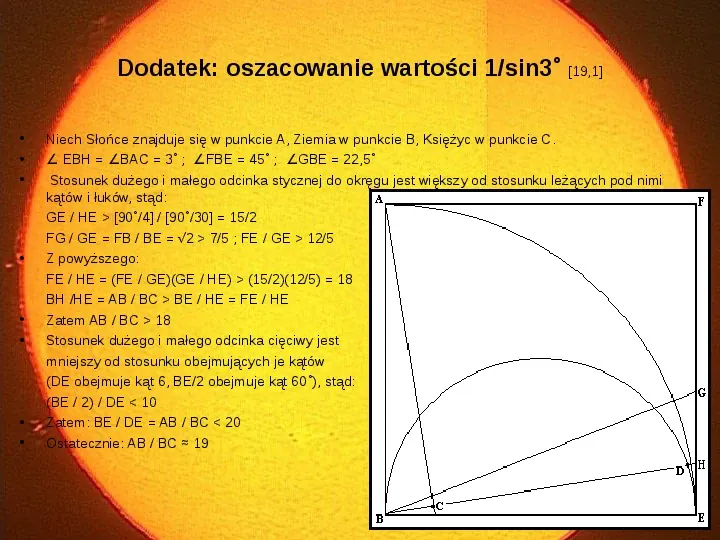 Fizyka starożytna: dwie metody pomiaru odległości Słońca od Ziemi - Slide 25