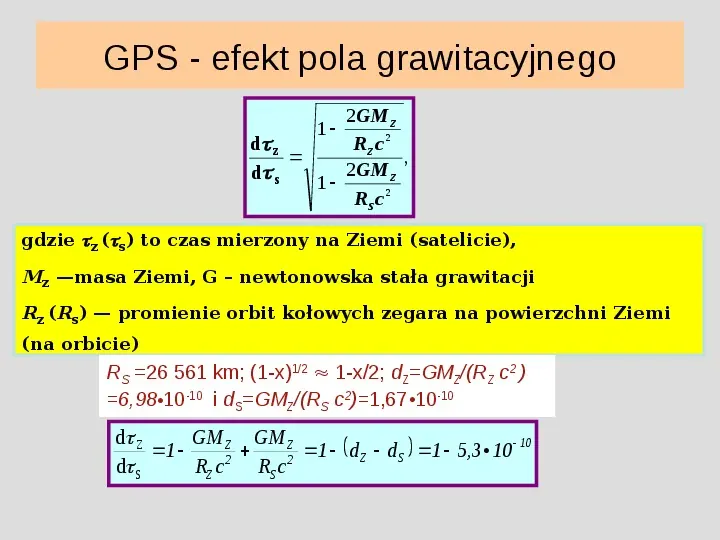 GPS a teoria względności Einstena - Slide 12
