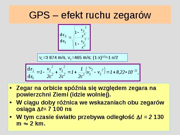 GPS a teoria względności Einstena - Slide 14