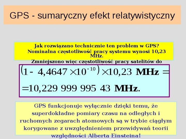 GPS a teoria względności Einstena - Slide 16