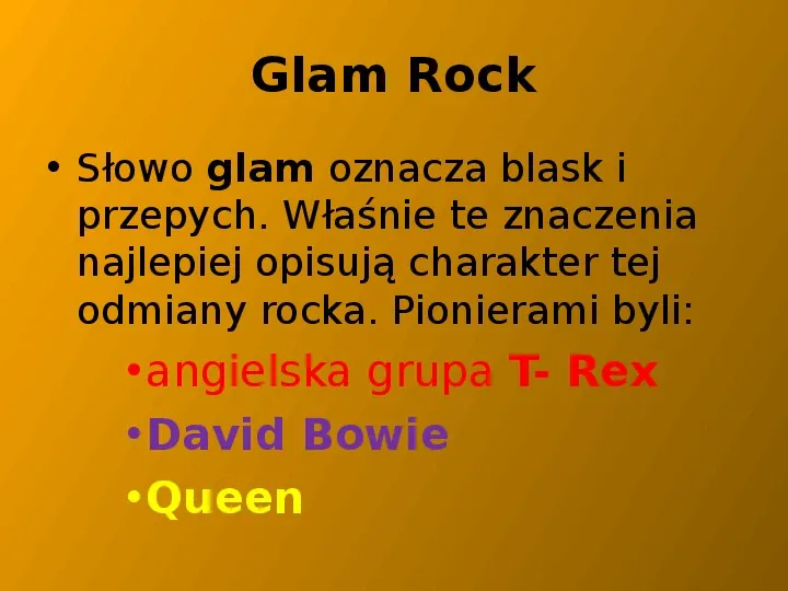 Rock i inne gatunki muzyki rozrywkowej - Slide 19