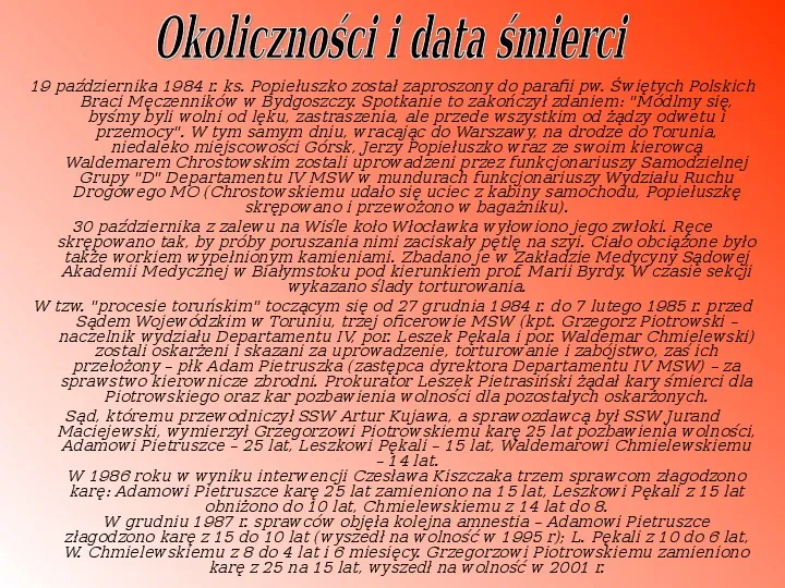 Księdz Jerzy Popiełuszko - Slide 9