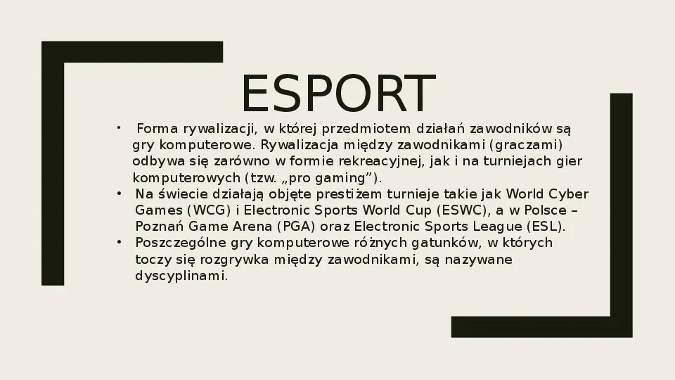 Esport - Slide 1