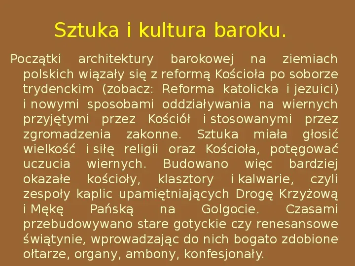 Barok i sarmatyzm w Polsce - Slide 13