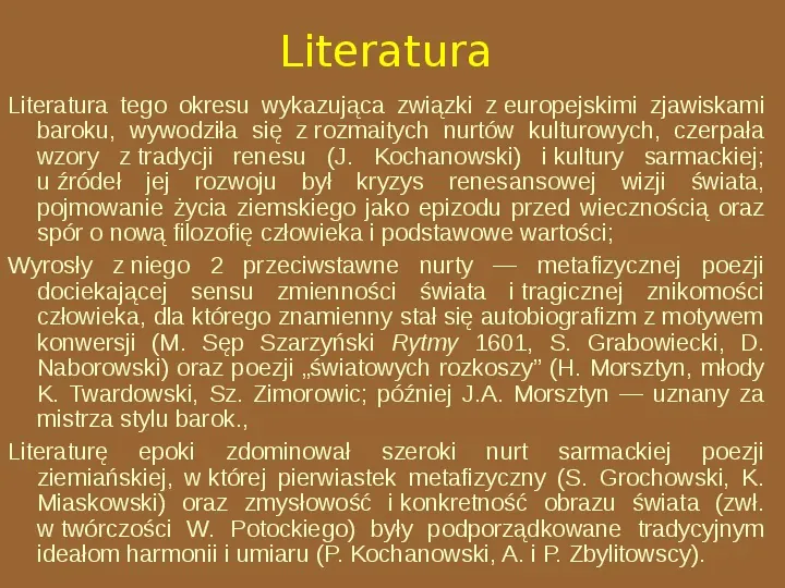 Barok i sarmatyzm w Polsce - Slide 25