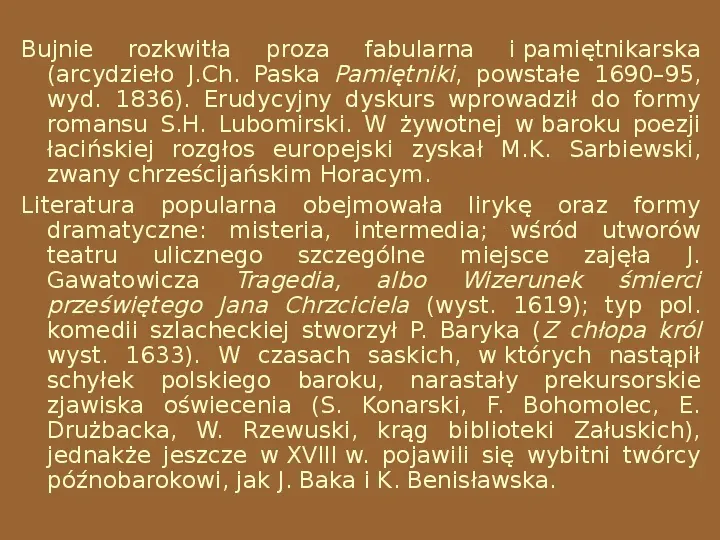 Barok i sarmatyzm w Polsce - Slide 27
