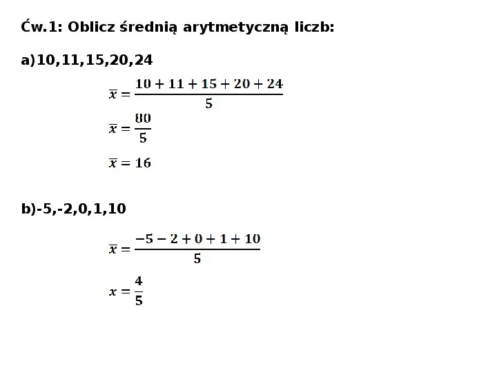 Średnia arytmetyczna, dominata, mediana - Slide 3